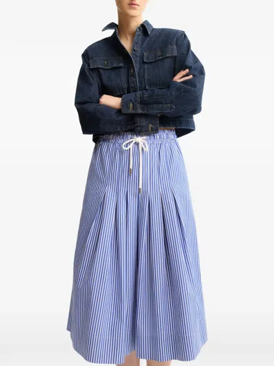 Arlo Mott Henry Cropped Denim Jacket In Blue