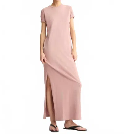 Arlo Mott Hubert Short Sleeve Maxi Dress In Dusty Rose In Multi