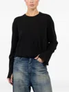 Arlo Mott Split-hem Long-sleeve Sweater In Black