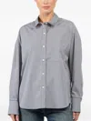 Arlo Mott Striped Button-down Shirt In Gray