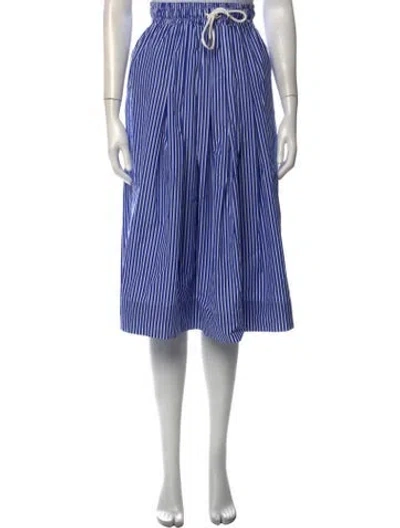Pre-owned Arlo Mott Striped Midi Length Skirt In Blue