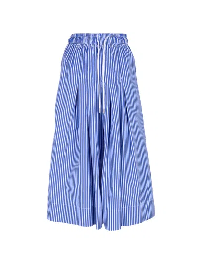 Arlo Mott Striped Pleated Skirt In Blue