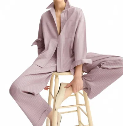 Arlo Mott Watts Side Button Shirt In Rose Stripe In Pink
