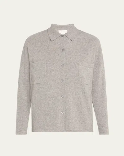 Arlotta Cashmere Button-down Cashmere Shirt In Flannel Grey