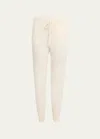Arlotta Cashmere Cashmere Drawstring Sweatpants With Ribbed Ankle Cuffs In Snow