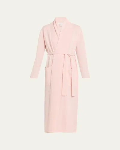 Arlotta Cashmere Long Cashmere Robe With Shawl Collar In Pink