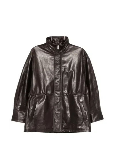Arma Alia Leather Jacket In Brown