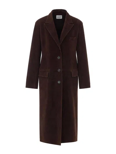 Arma Alissa Gritty Suede Coat In Brown