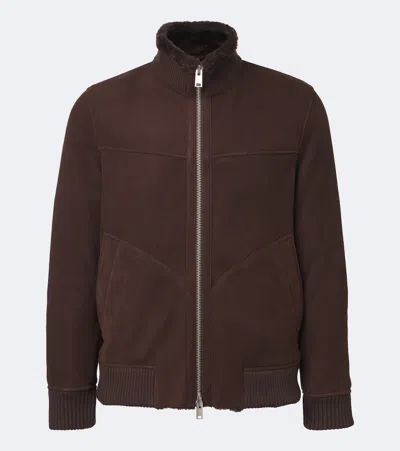 Arma Arek Suede Blouson Jacket In Mud Brown