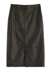 Arma Arkina Panelled Leather Midi Skirt In Brown