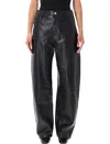 Arma Ece Leather Barrel Trousers In Black