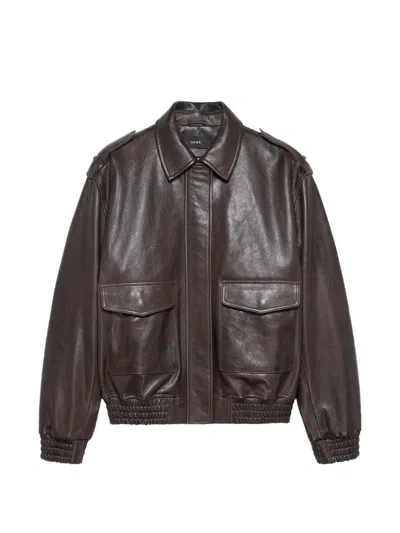 Arma Astra Flap-pocket Zip-up Jacket In Brown
