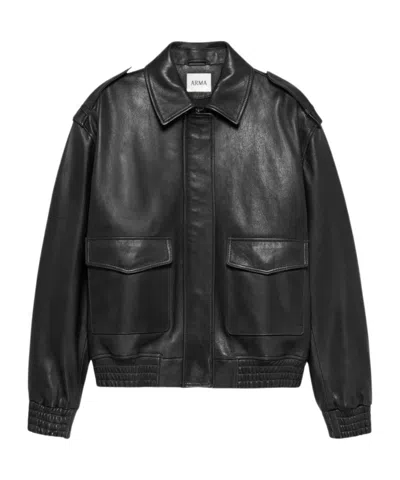 Arma Astra Leather Jacket In Black