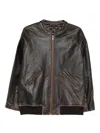 Arma Azzura Leather Bomber Jacket In Brown