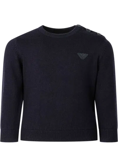 Arma Babies Navy Logo Jumper In Blue