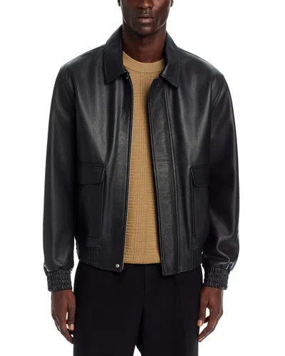 Arma Bari Matte Vintage Leather Jacket In Brown