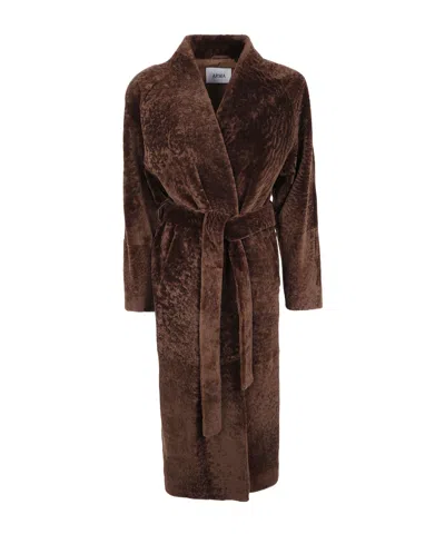 Arma Belted Coat In Brown