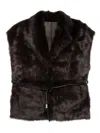 Arma Belted Reversible Gilet In Brown