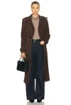 Arma Benedict Suede Trench Coat In Brown