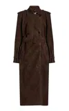 Arma Benedict Suede Trench Coat In Multi