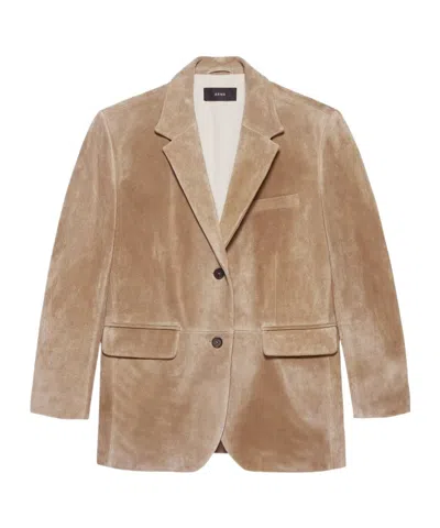 Arma Benny Textured Suede Jacket In Brown