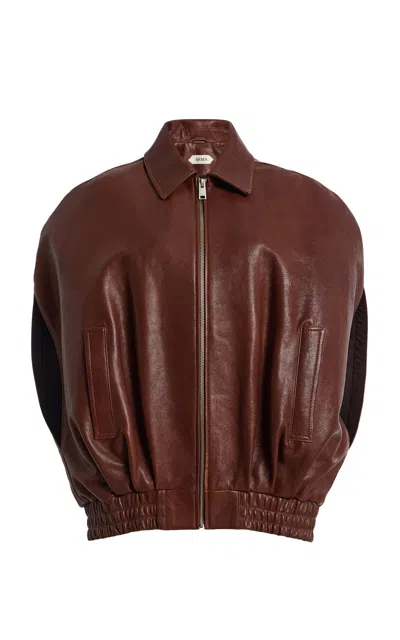 Arma Bina Vegetal Leather Jacket In Brown