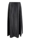 Arma Black Relaxed Skirt With Zip Closure In Leather Woman In Black