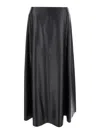 Arma Black Relaxed Skirt With Zip Closure In Leather Woman