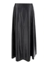 Arma Black Relaxed Skirt With Zip Closure In Leather Woman In Black
