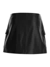 Arma Black Wallet Skirt With Pockets In Leather Woman In Black