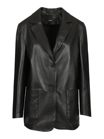 Arma Ohann Leather Blazer In Black