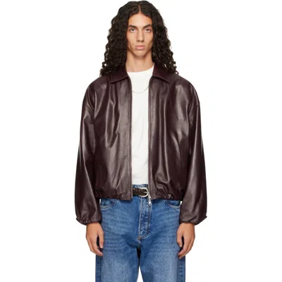 Arma Brown Backett Reversible Leather Bomber Jacket In Coffee Bea