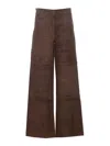 Arma Karina Stretch Suede Trousers In Brown