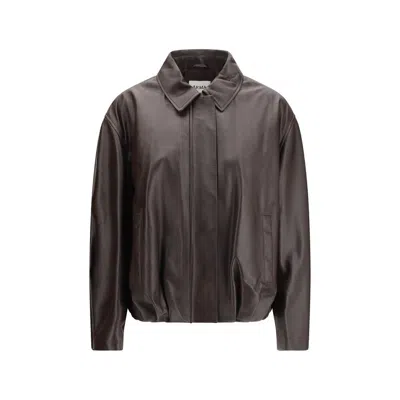 ARMA BROWN LEATHER BOMBER