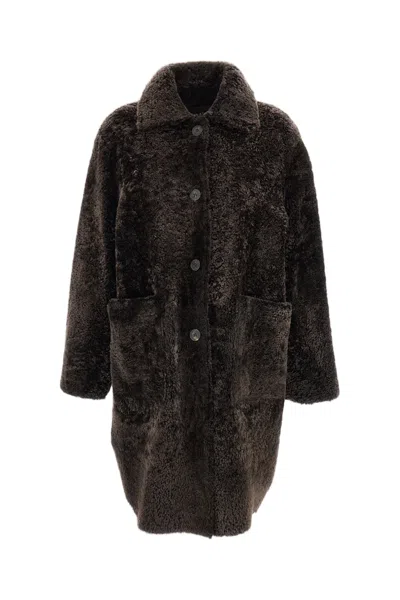 Arma Zoey Reversible Coat In Shearling And Nappa In Brown