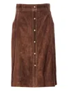 Arma Button-front Midi Skirt In Brown
