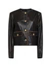 Arma Button Leather Jacket In Multi