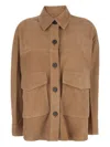Arma Button Patch Pocket Jacket In Brown