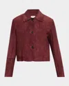 Arma Button-down Suede Jacket In White