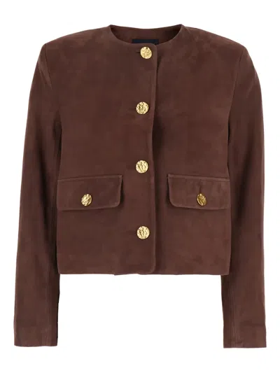 Arma Buttoned Pocket Jacket In Brown