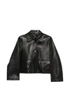 Arma Button-pocket Leather Jacket In Black