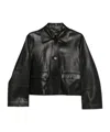 Arma Button-pocket Leather Jacket In Black