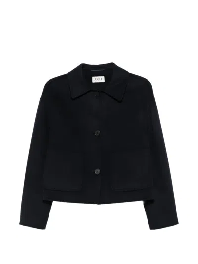 Arma Button-up Cropped Jacket In Blau