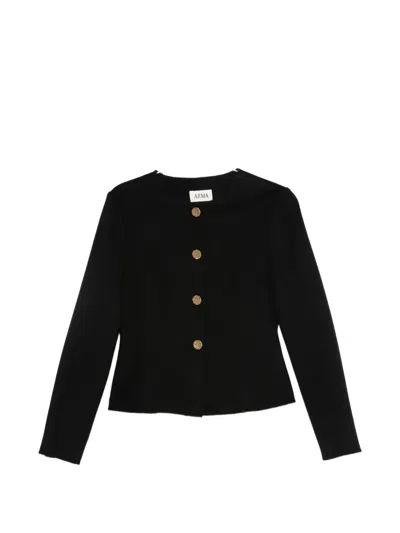 Arma Button-up Wool Jacket In Black
