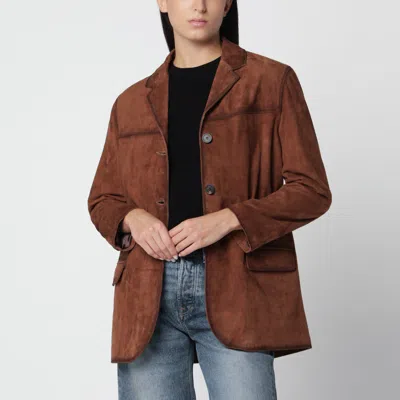 Arma Cado Suede Jacket In Brown
