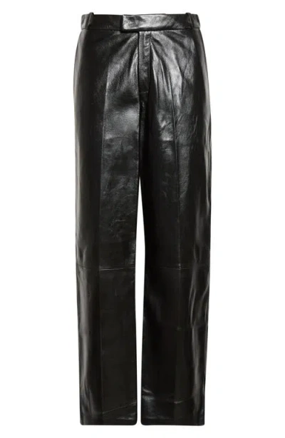 Arma Cami Straight Leg Lambskin Leather Pants In Black