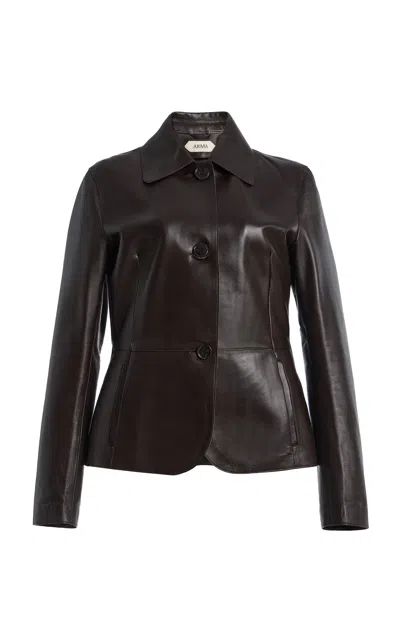 Arma Carmen Leather Jacket In Brown
