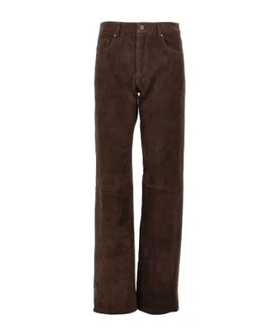 Arma Casual Trousers With Belt Loops In Brown