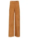 Arma Straight-leg Cropped Leather Trousers In Brown