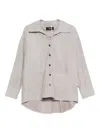 Arma Caterine Button-down Suede Shirt In White